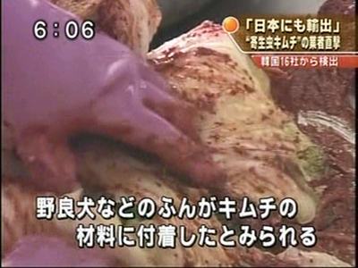 汚染されすぎている韓国産食品！野良犬の糞がキムチに！日本へ輸出するキムチに痰を吐く韓国人従業員！