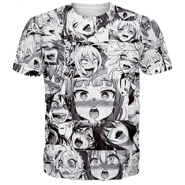 原宿フェイス白黒グッズとして発売した海外でも人気のアヘ顔Tシャツ