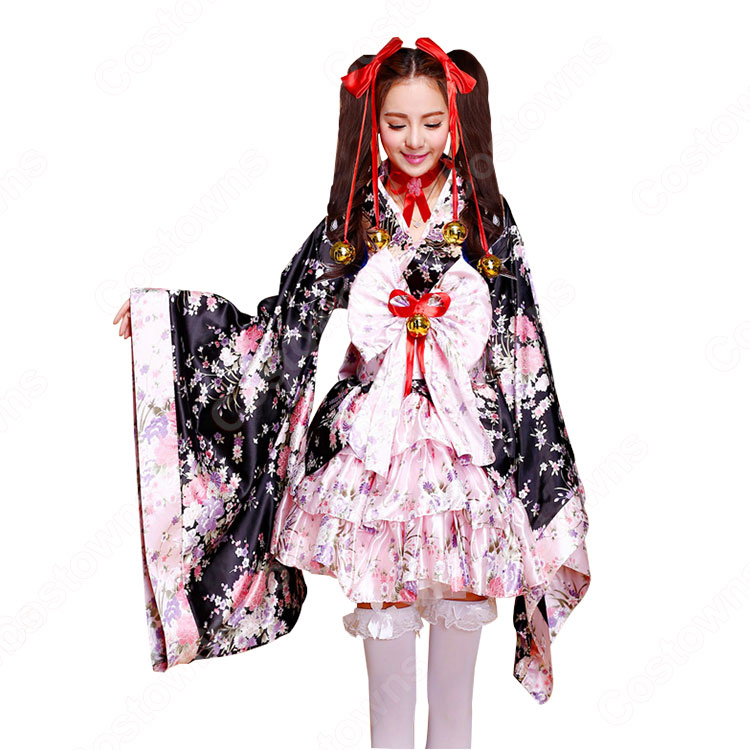 和柄ミニ着物 コスプレ衣装 夏祭り浴衣 演出服 学園祭 体育祭 花魁 和服 キャバ