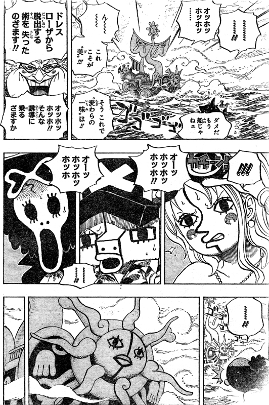 ジョーラにナミ、チョッパー、ブルック、モモの助、サニー号オモチャにされる